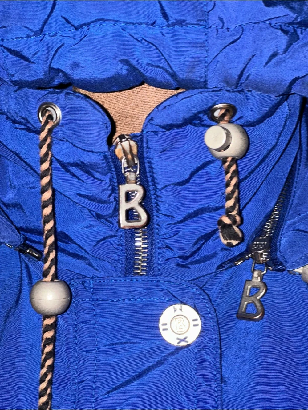 Bogner Royal Blue Hooded Packable Puffer Jacket